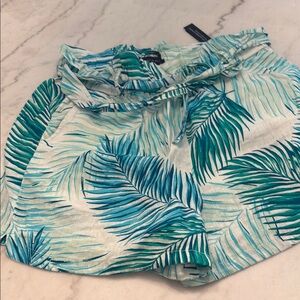 Tropical Leaf Print Shorts